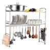 Stainless Steel Kitchen Shelf with Double Layers Dish Drying Rack