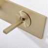 Split Wall Mounted Waterfall Sink Tap with LED Brushed Gold Basin Faucet