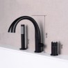 Chrome/Black LED Bathtub Faucet Deck Mounted Tub Filler Tap