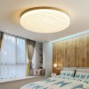 Acrylic Round Corrugated Ceiling Lamp LED Wood Ceiling Light