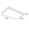 Rectangular Rubber Wood Ceiling Light LED Acrylic Ceiling Light