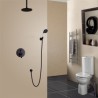 ORB Rain Shower Faucet in Antique Black with Ceiling Mount Shower Head