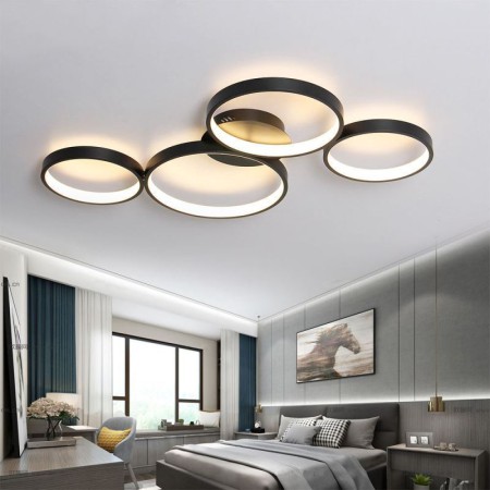 90W LED Ceiling Lamp 7200LM 4 Rings Living Room Lighting Fixture